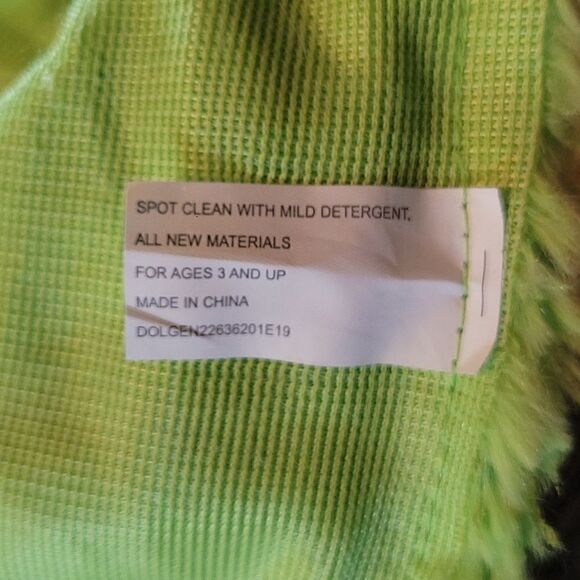 Green Fuzzy Embroidered Frankenstein Trick or Treat Bag - Picture 8 of 10